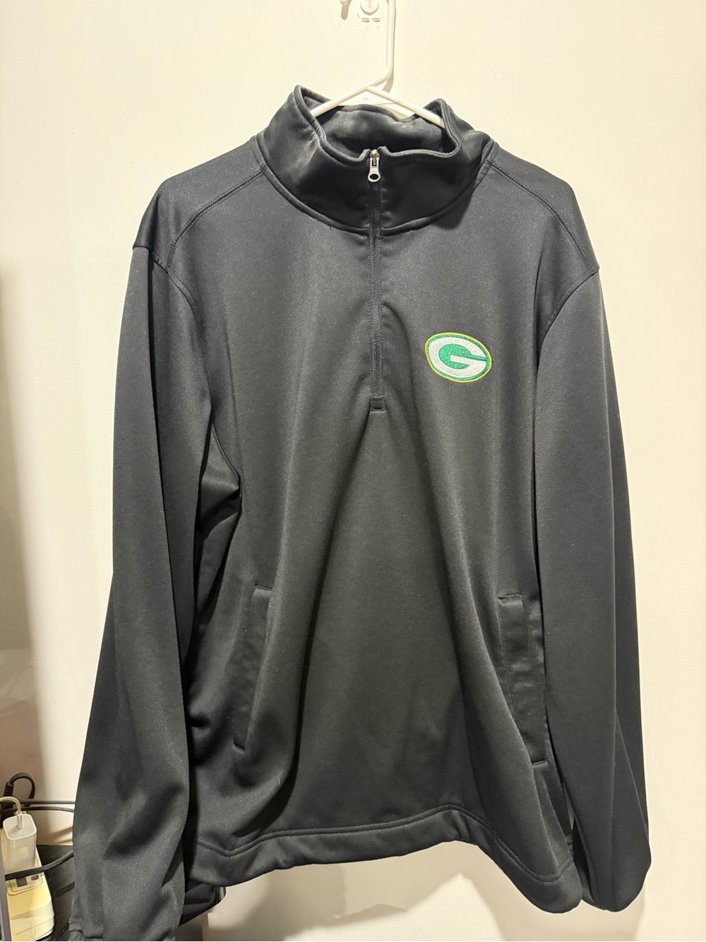 NFL Black Quarter-Zip Pullover with Green Logo